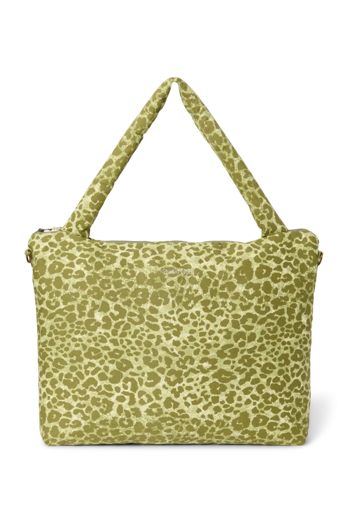 Cotton Diaper Bag | Green Leopard