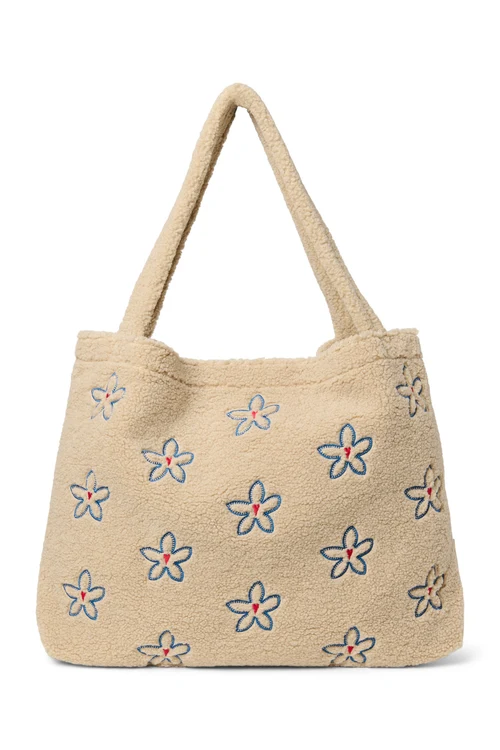 Teddy Mom Bag | Ecru Flower Heart