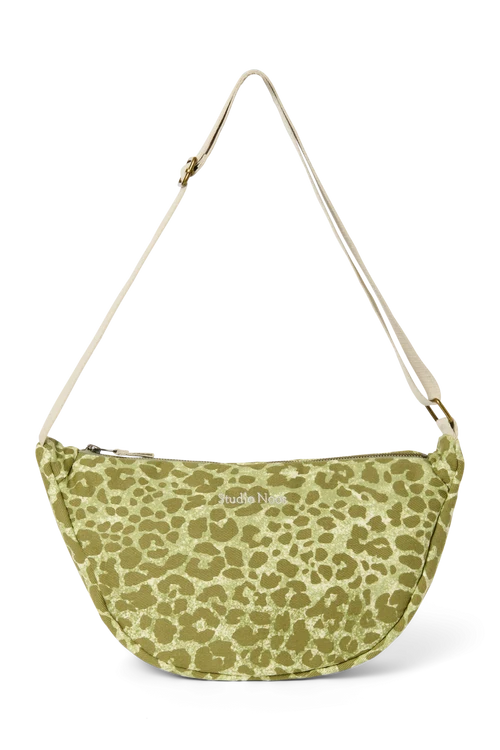 Cotton Adult Fanny Pack | Green Leopard