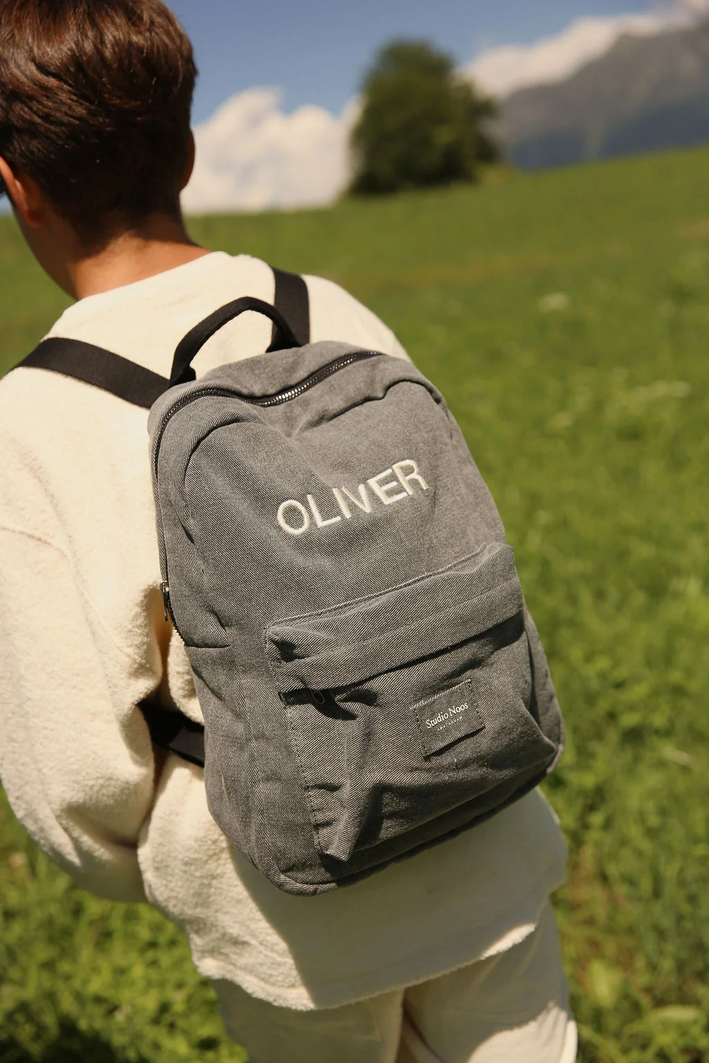 Denim Midi Backpack | Grey