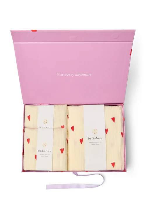 Swaddle Gift Set | Beige Hearts