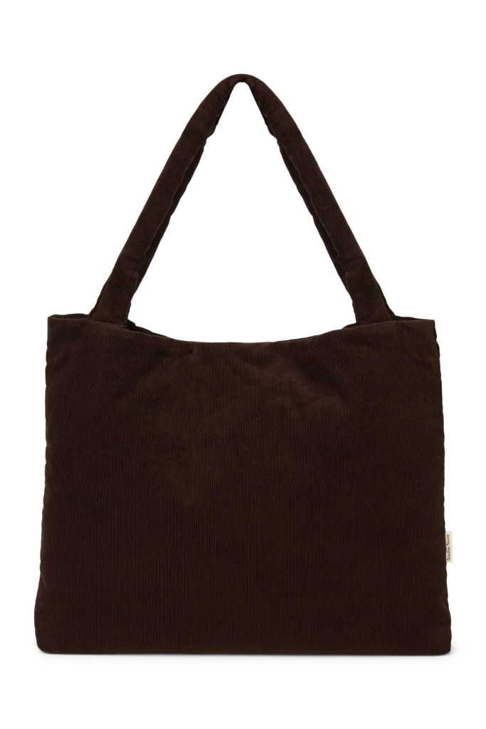 Rib Puffy Mom Bag | Dark Brown