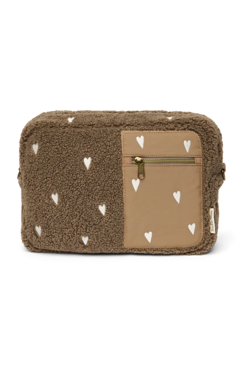 Teddy Stroller Organizer | Brown Hearts