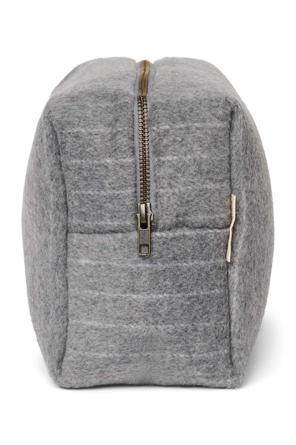 Flannel Chalkstripe Toiletry Bag | Light Grey