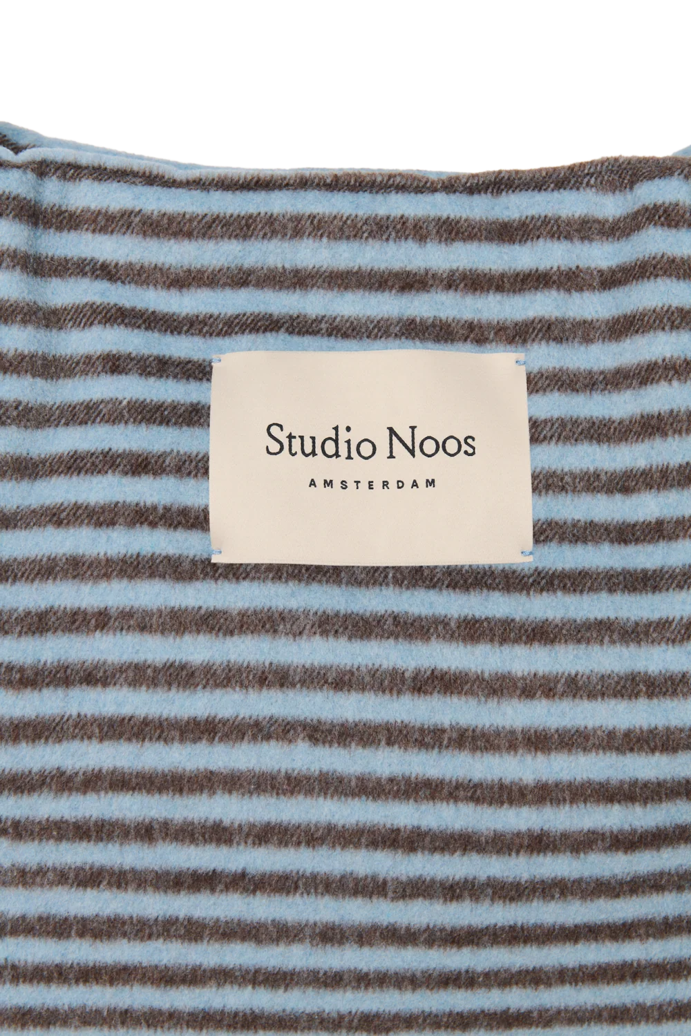 Stripy Wool Mom Bag | Light Blue / Brown