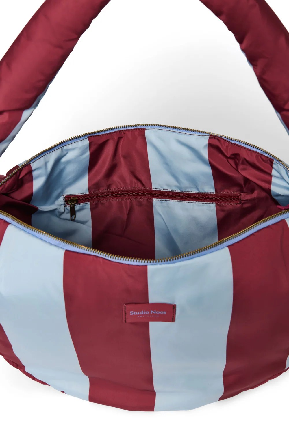Bold Stripe Cross Body Bag | Bordeaux/Light Blue