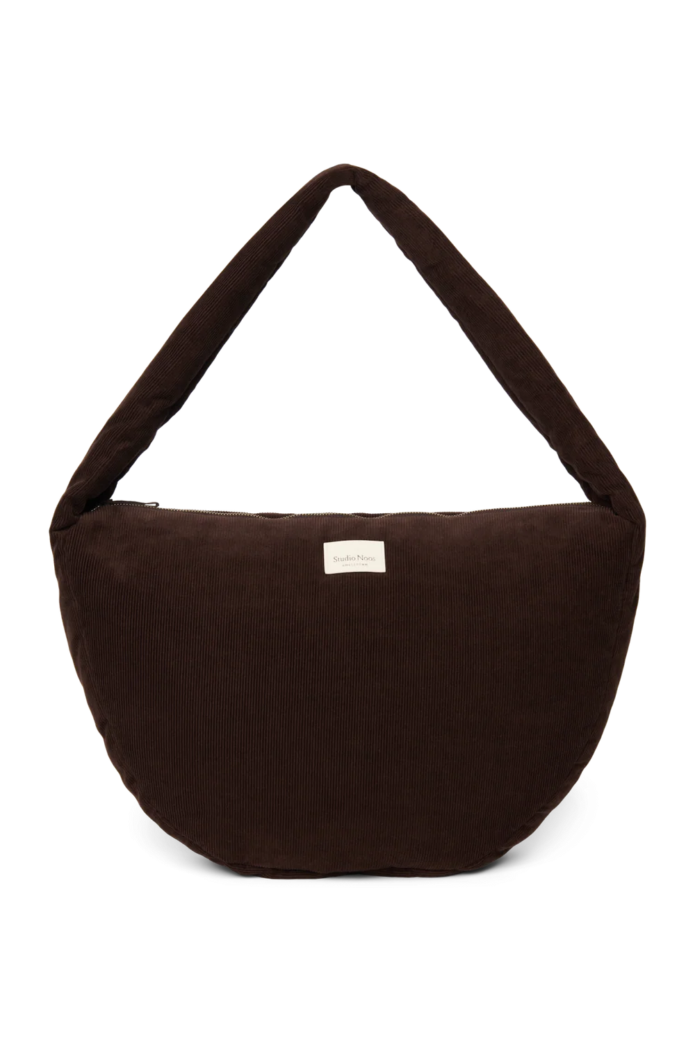 Rib Puffy Cross Body Bag | Dark Brown