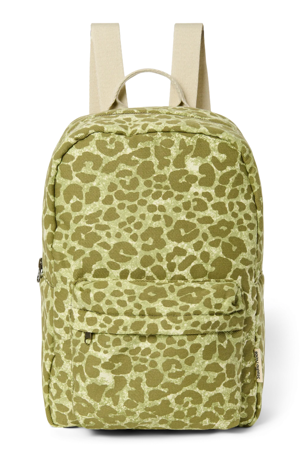 Cotton Midi Backpack | Green Leopard