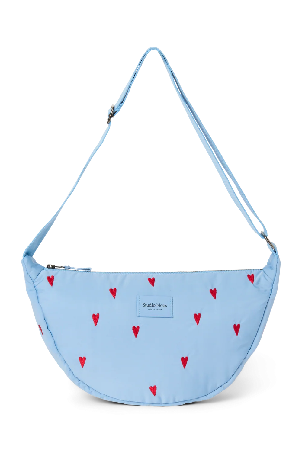 Puffy Adult Fanny Pack | Light Blue Hearts