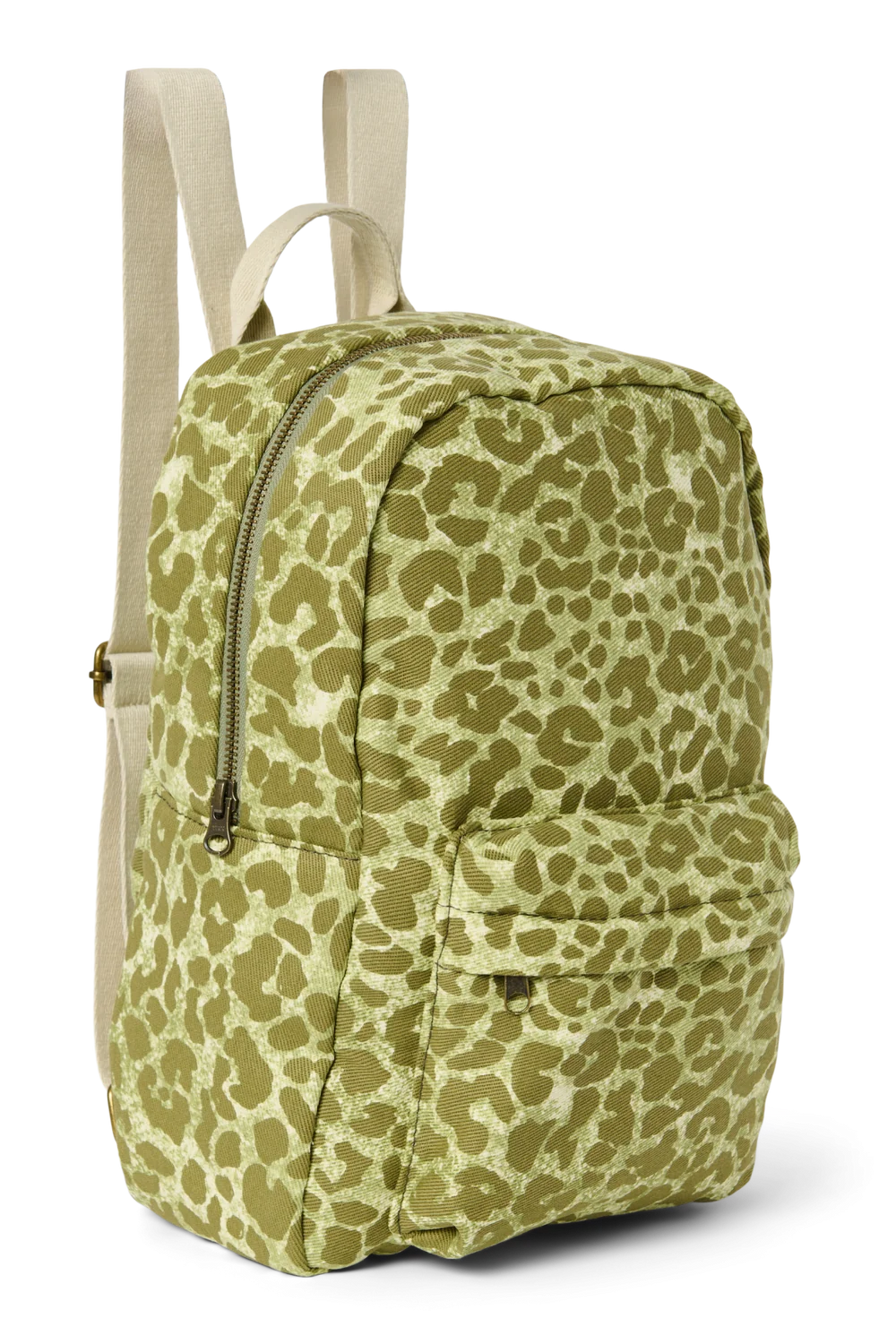 Cotton Midi Backpack | Green Leopard