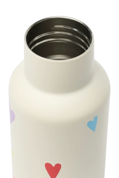 Stainless Steel Bottle 350ML | White Multicolor Hearts