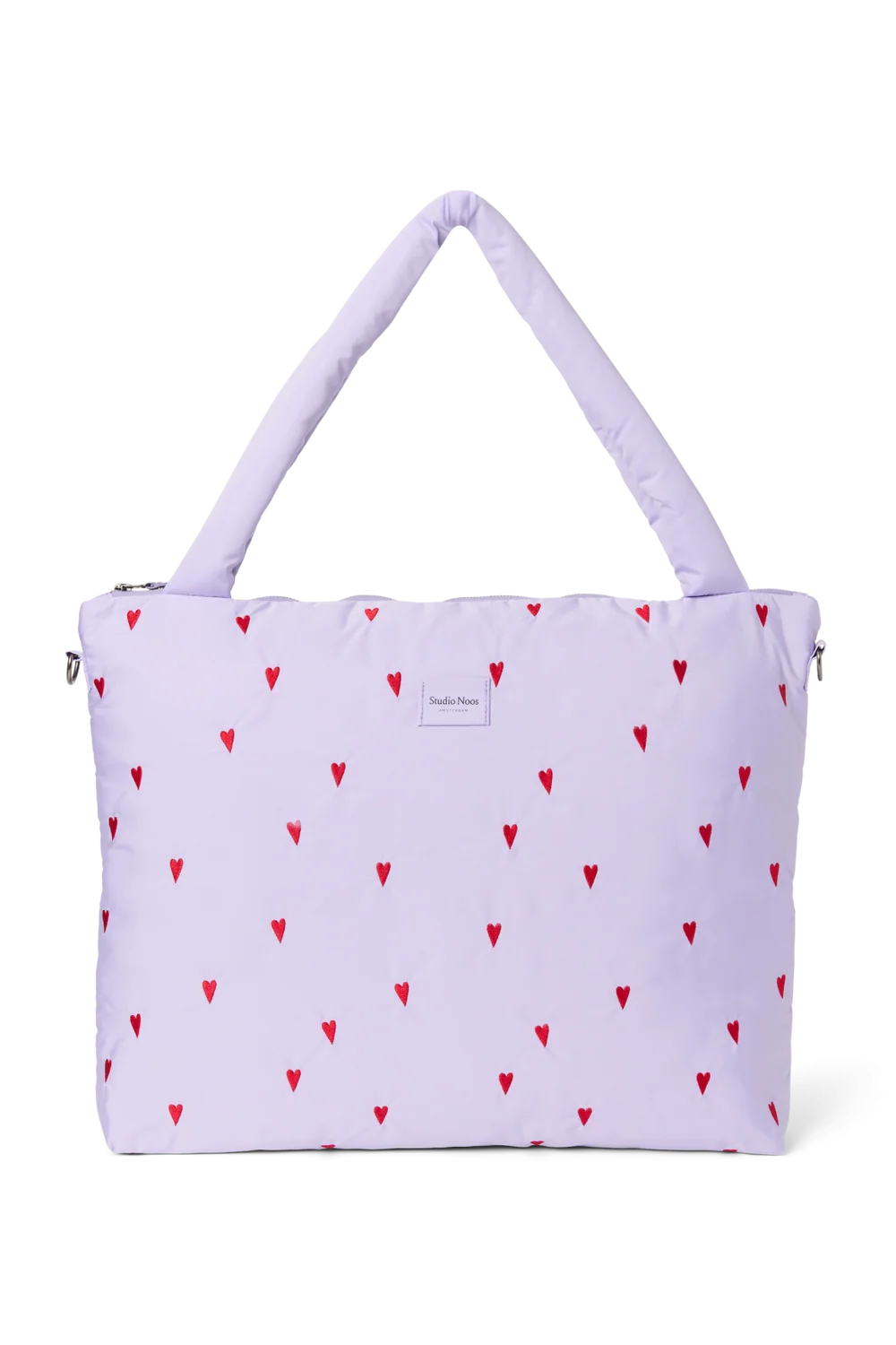 Puffy Diaper Bag | Purple Hearts