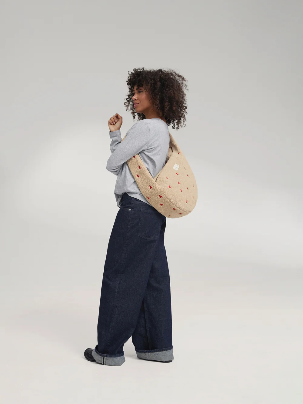 Teddy Cross Body Bag | Ecru Hearts