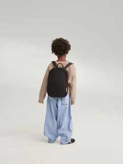 Flannel Chalkstripe Mini Backpack | Brown