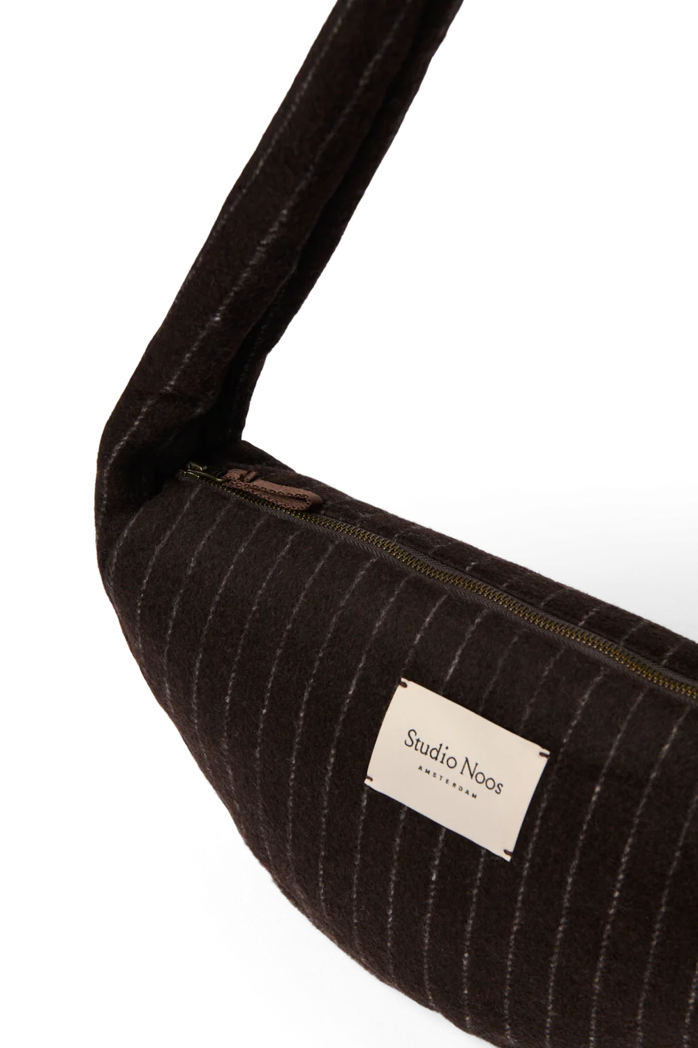 Flannel Chalkstripe Mini Cross Body Bag | Brown