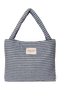 Stripy Wool Mom Bag | Light Blue / Brown