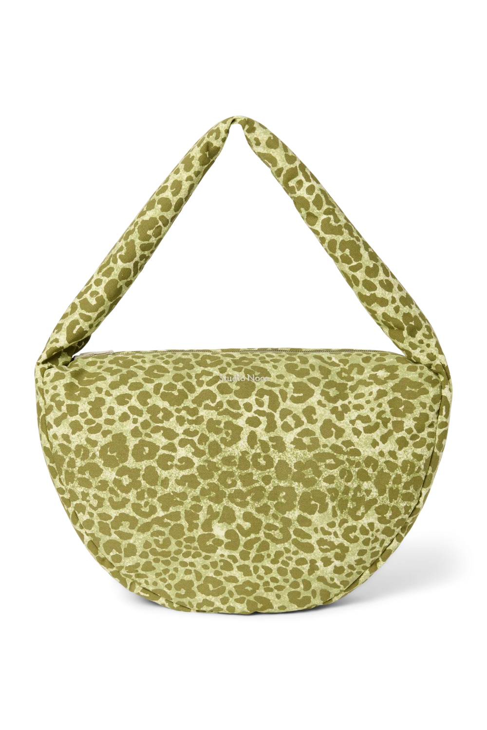 Cotton Cross Body Bag | Green Leopard