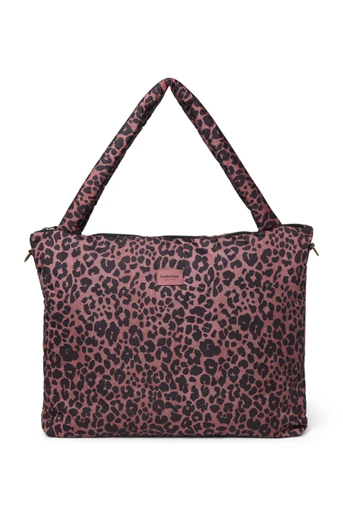 Puffy Diaper Bag | Red Leopard