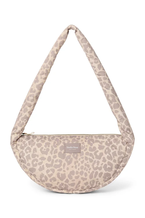 Puffy Mini Cross Body Bag | Beige Leopard