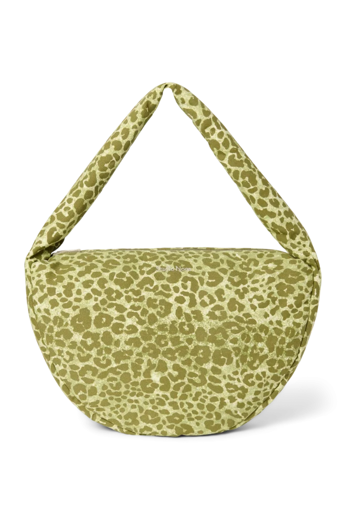 Cotton Cross Body Bag | Green Leopard