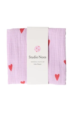 Swaddle Print Medium | Purple Hearts