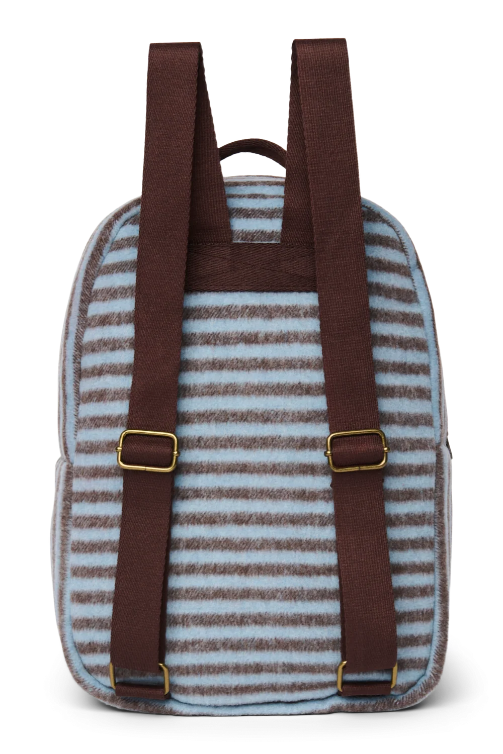 Stripy Wool Midi Backpack | Light Blue / Brown
