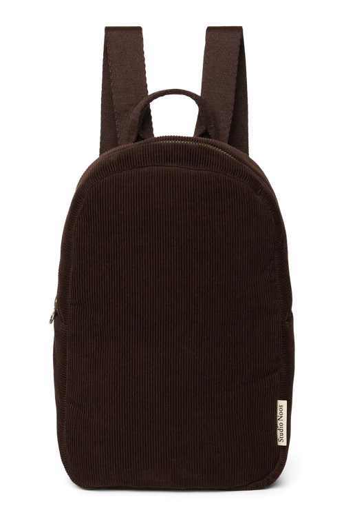 Rib Puffy Mini Backpack | Dark Brown