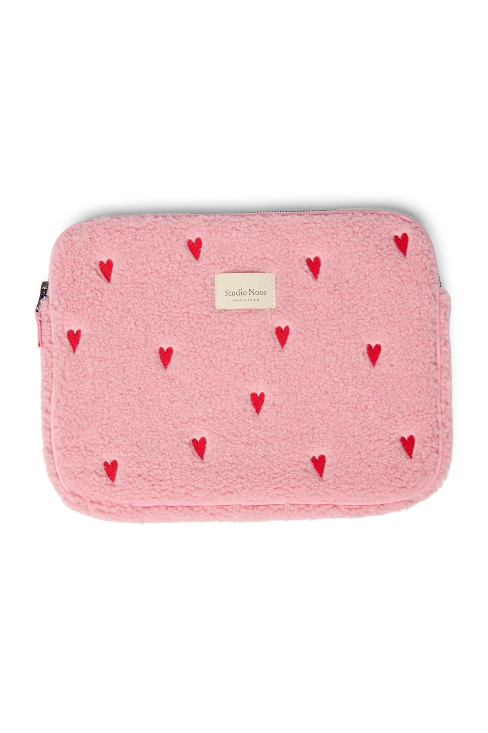 Teddy Laptop Sleeve 13 Inch | Light Pink Hearts