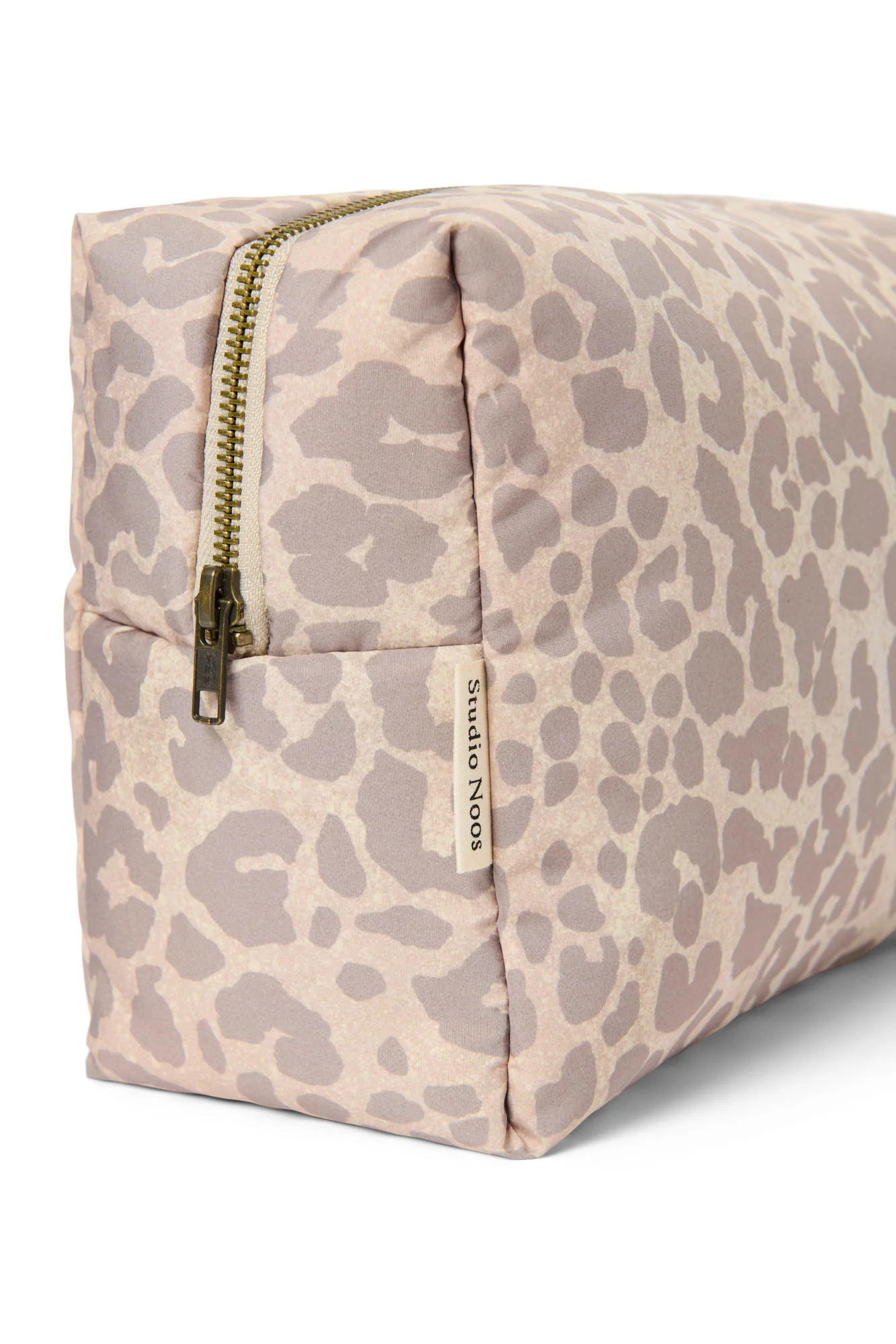 Puffy Toiletry Bag | Beige Leopard