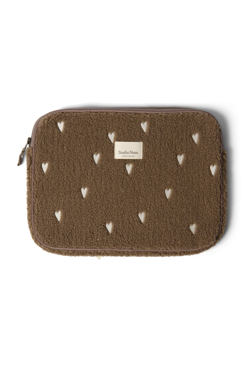 Teddy Laptop Sleeve 13 Inch | Brown Hearts