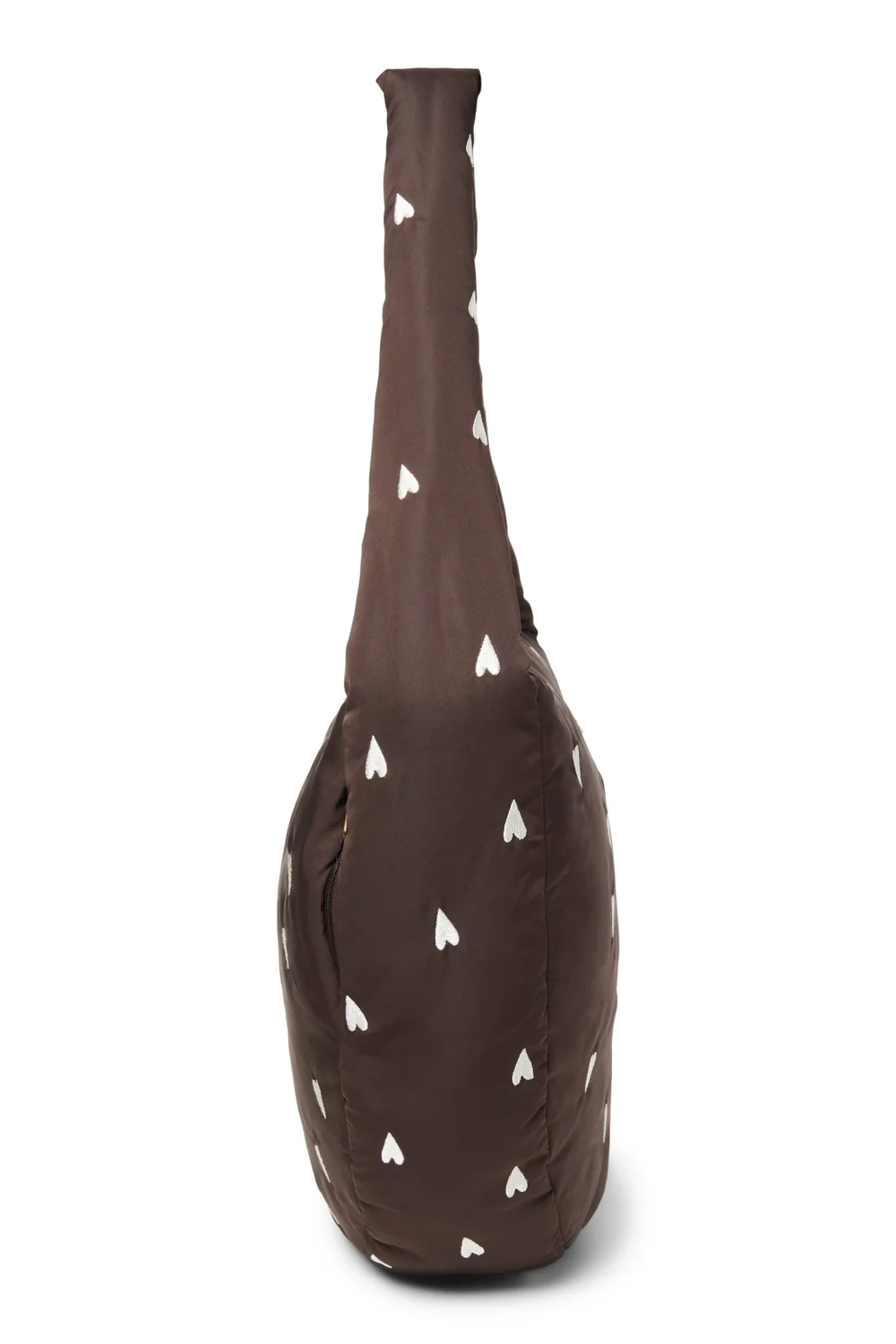 Puffy Cross Body Bag | Brown Hearts