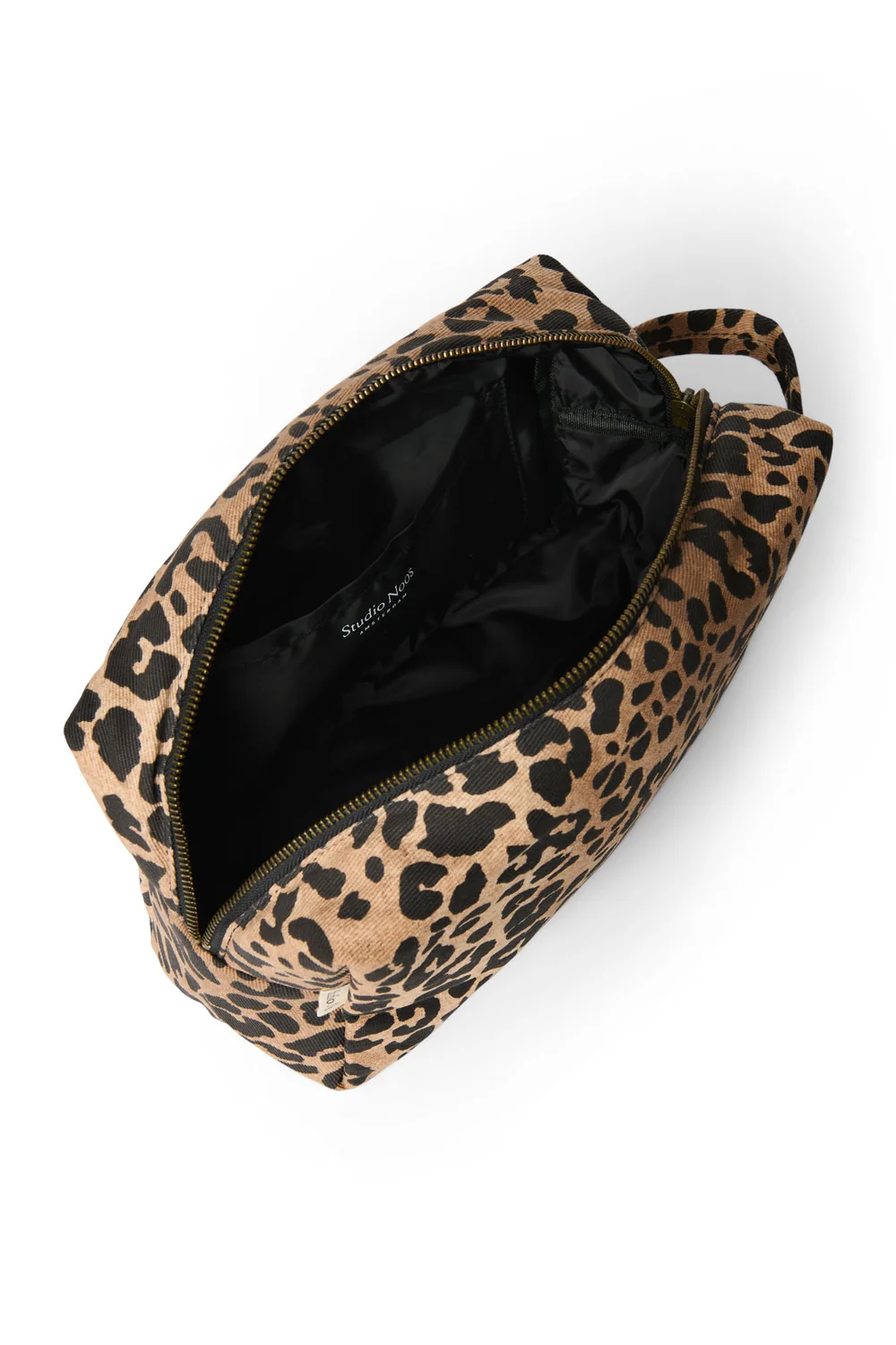 Cotton Toiletry Bag | Brown Leopard