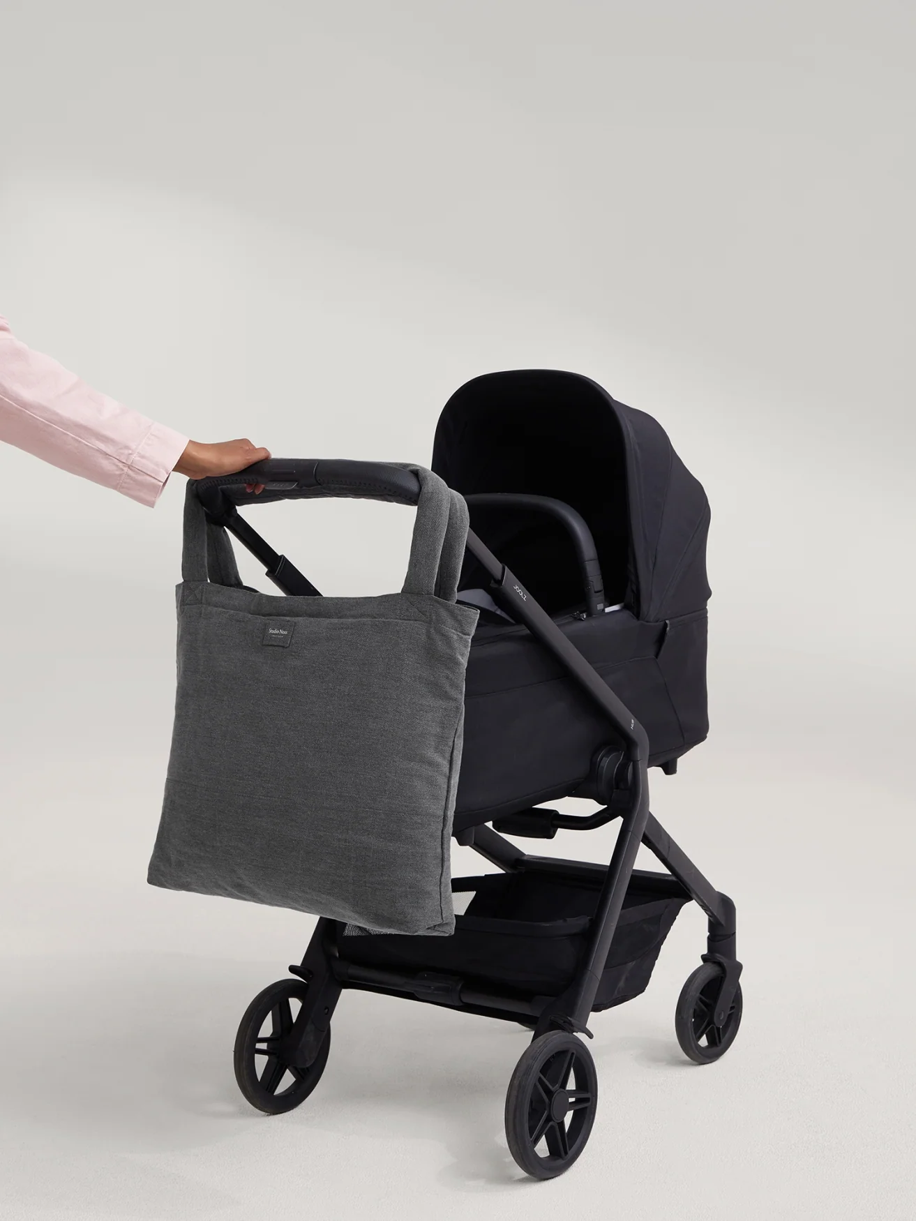 Denim Mom Bag | Grey