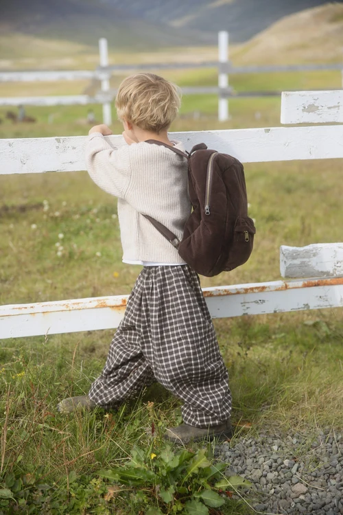 Rib Puffy Midi Backpack | Dark Brown