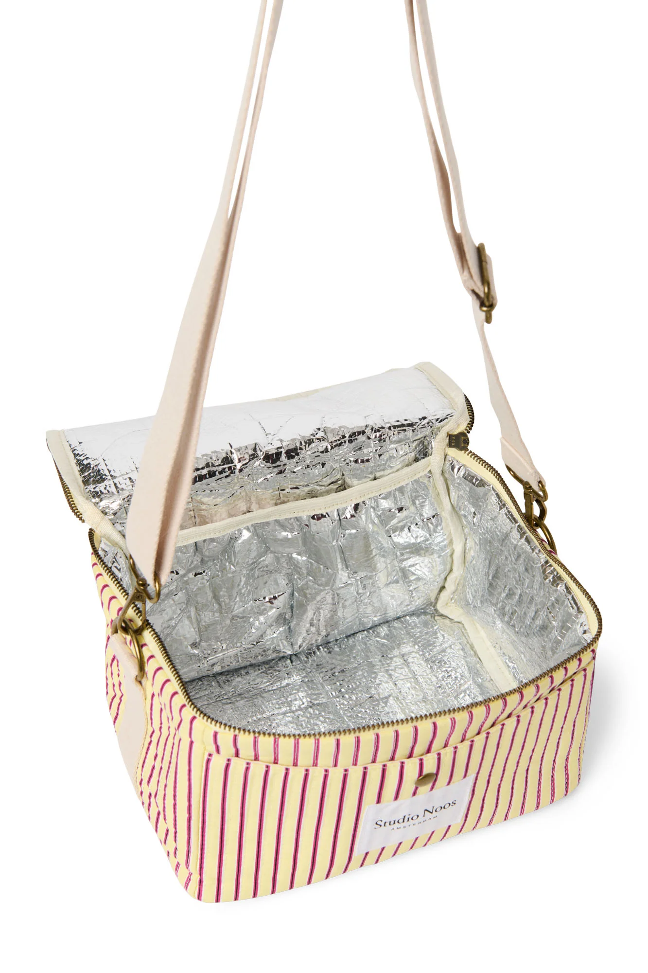 Poplin Striped Cooler Bag | Butter Yellow