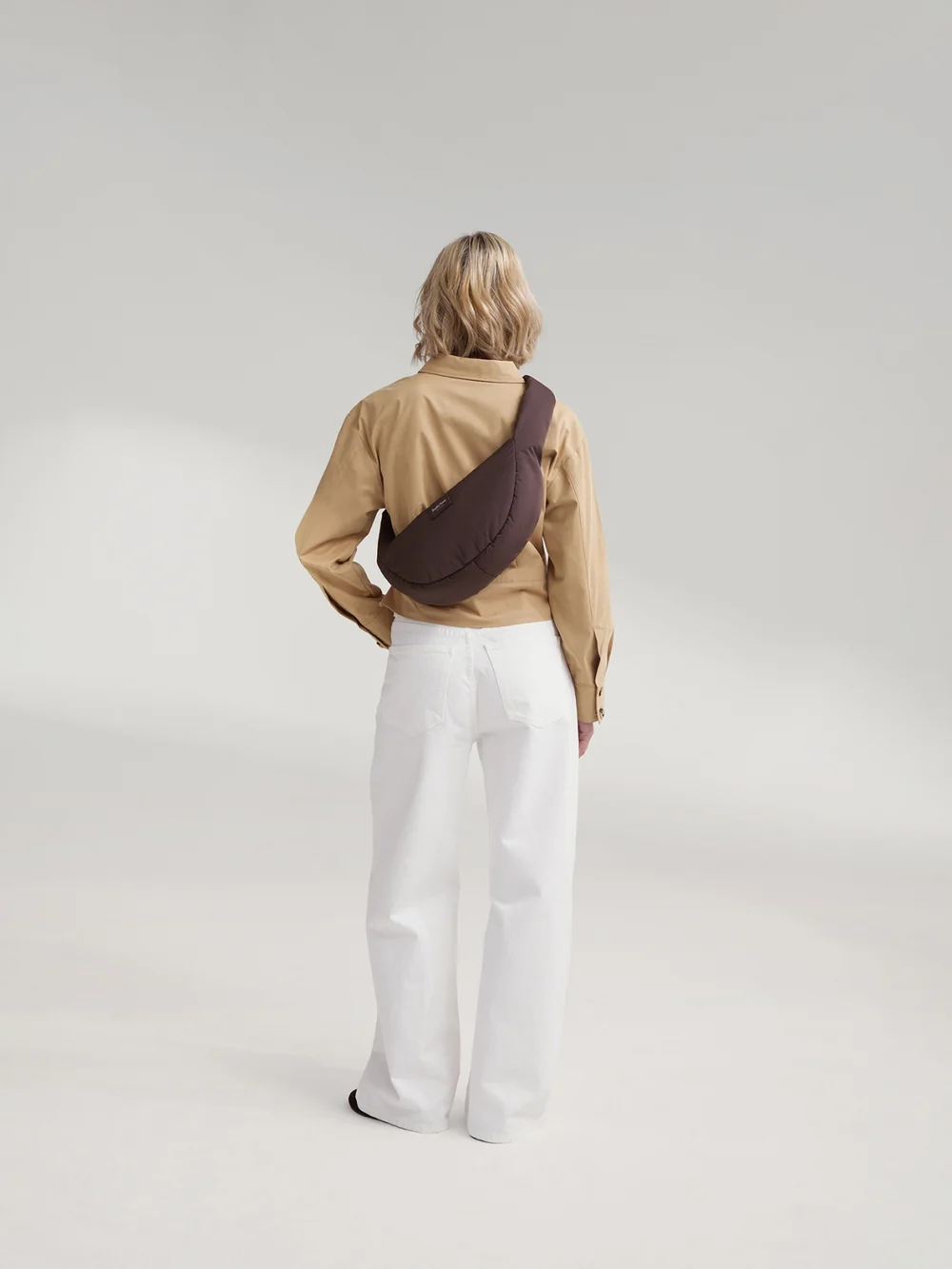 Puffy Mini Cross Body Bag | Brown