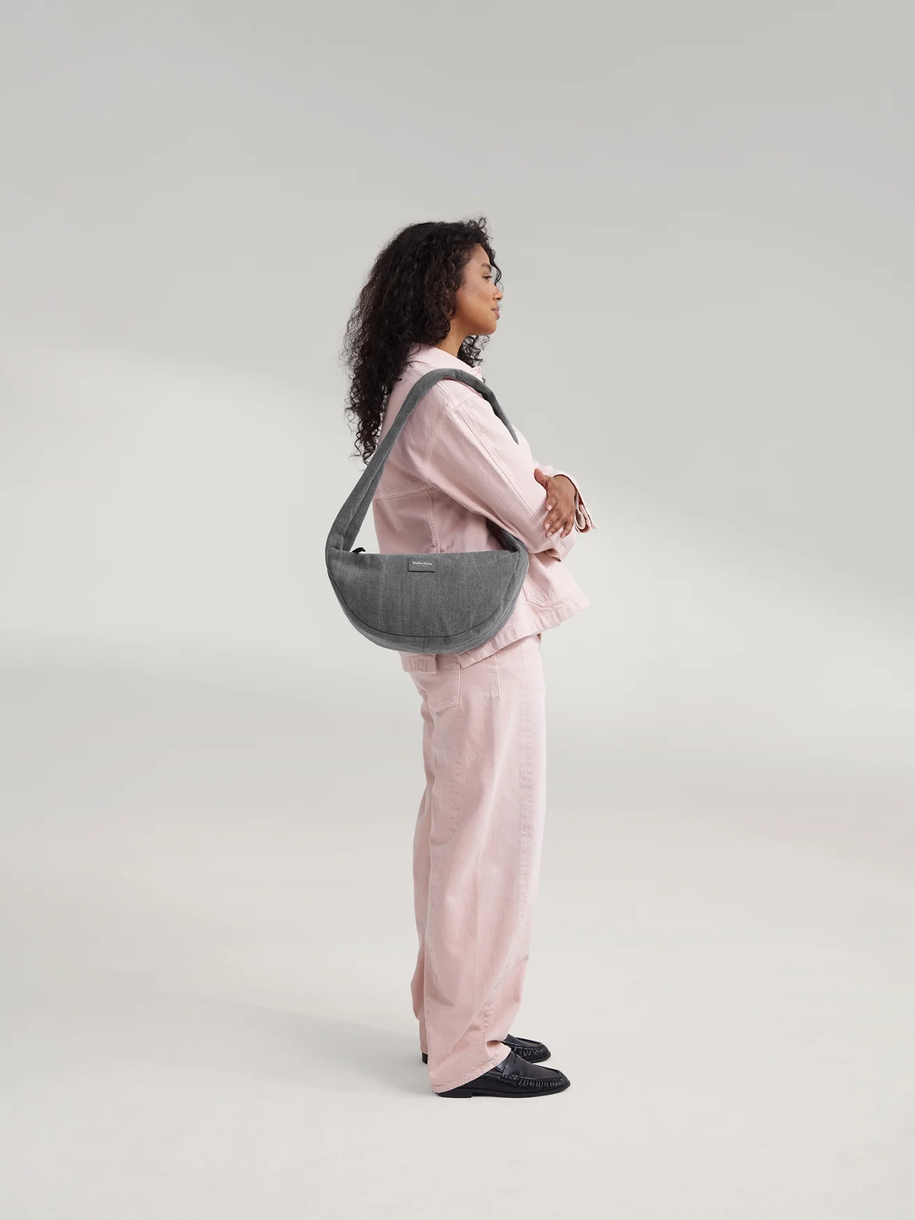 Denim Mini Cross Body Bag | Grey