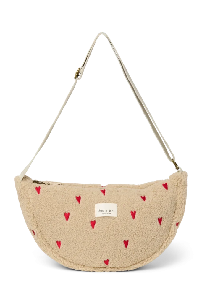 Teddy Adult Fanny Pack | Ecru Hearts