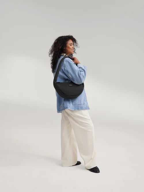 Puffy Mini Cross Body Bag | Black