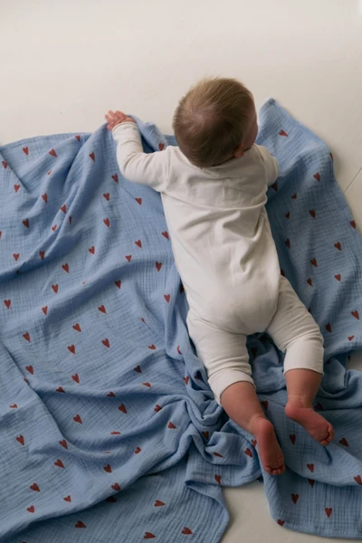 Swaddle Gift Set | Blue Hearts