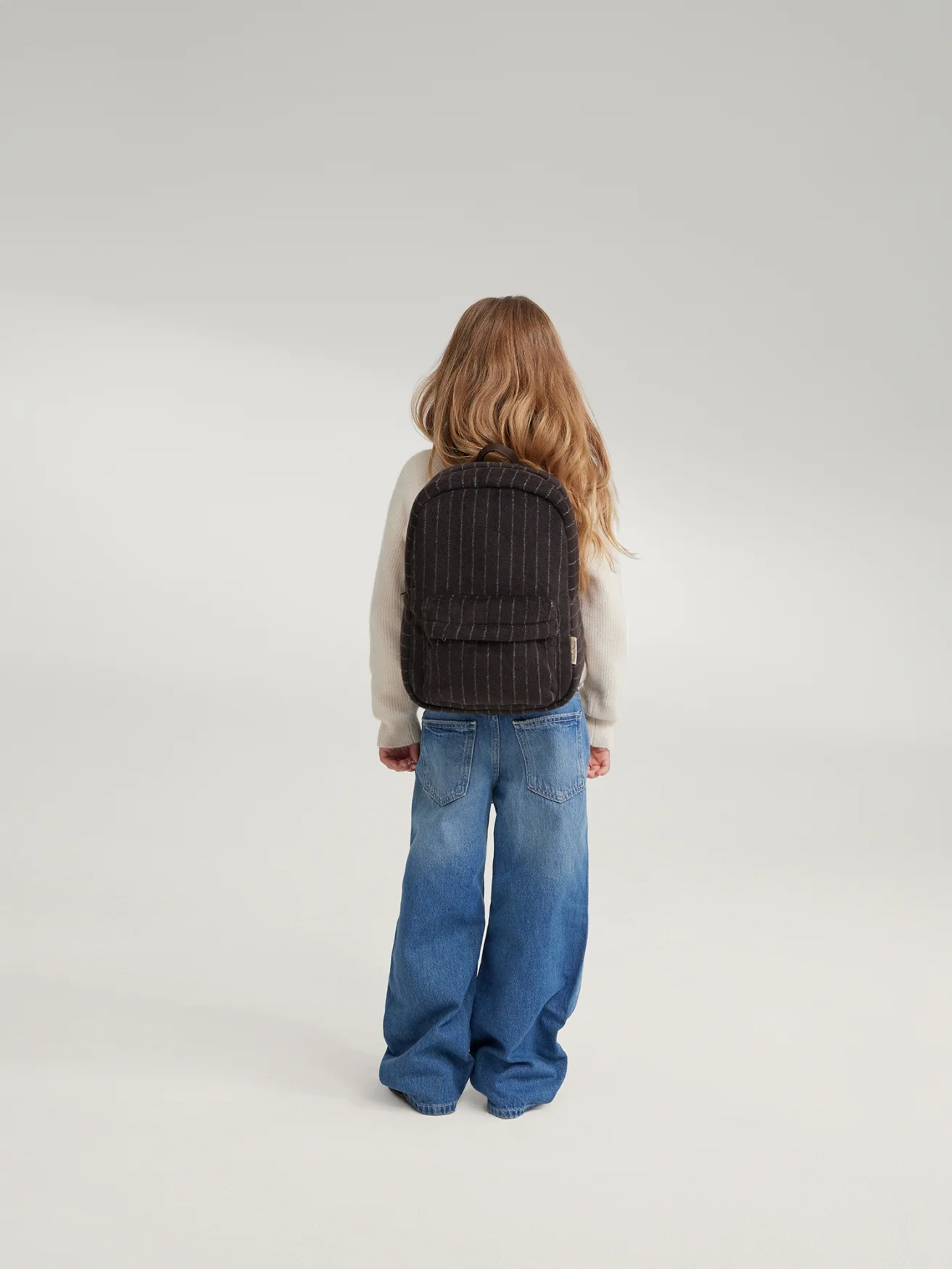 Flannel Chalkstripe Midi Backpack | Brown