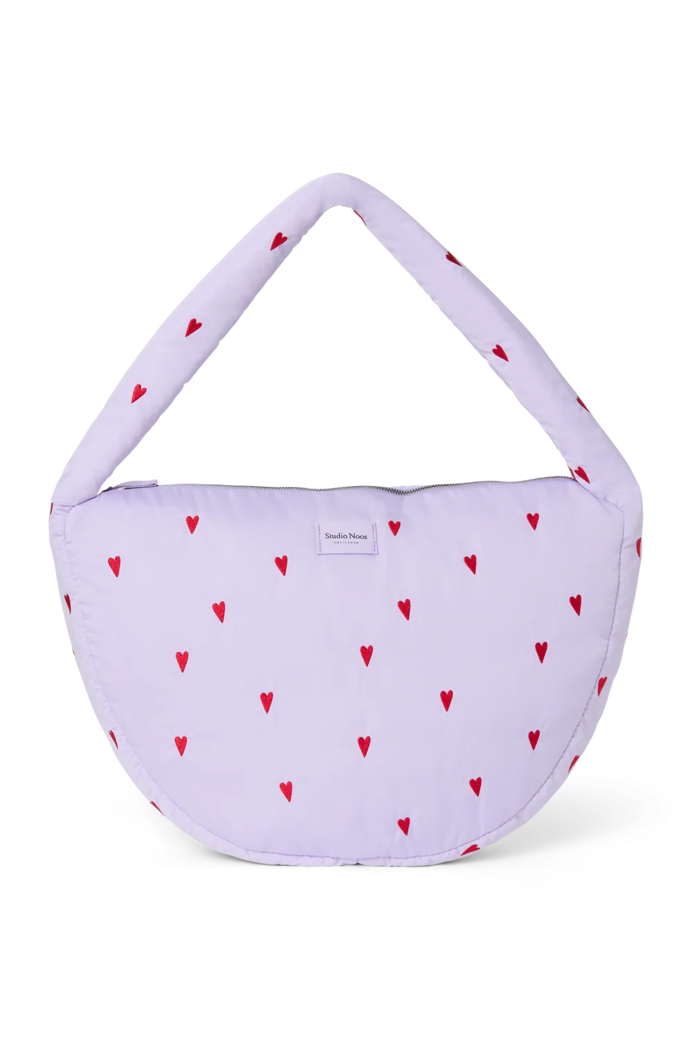 Puffy Cross Body Bag | Purple Hearts