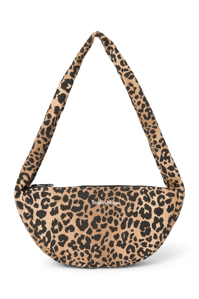 Cotton Mini Cross Body Bag | Brown Leopard