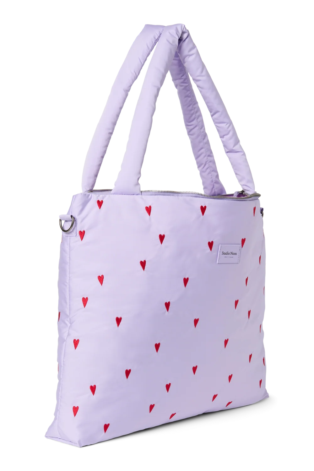 Puffy Diaper Bag | Purple Hearts