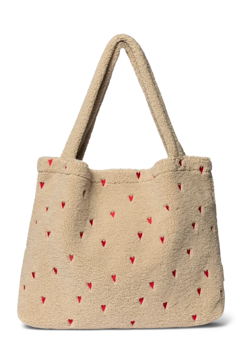 Teddy Mom Bag | Ecru Hearts