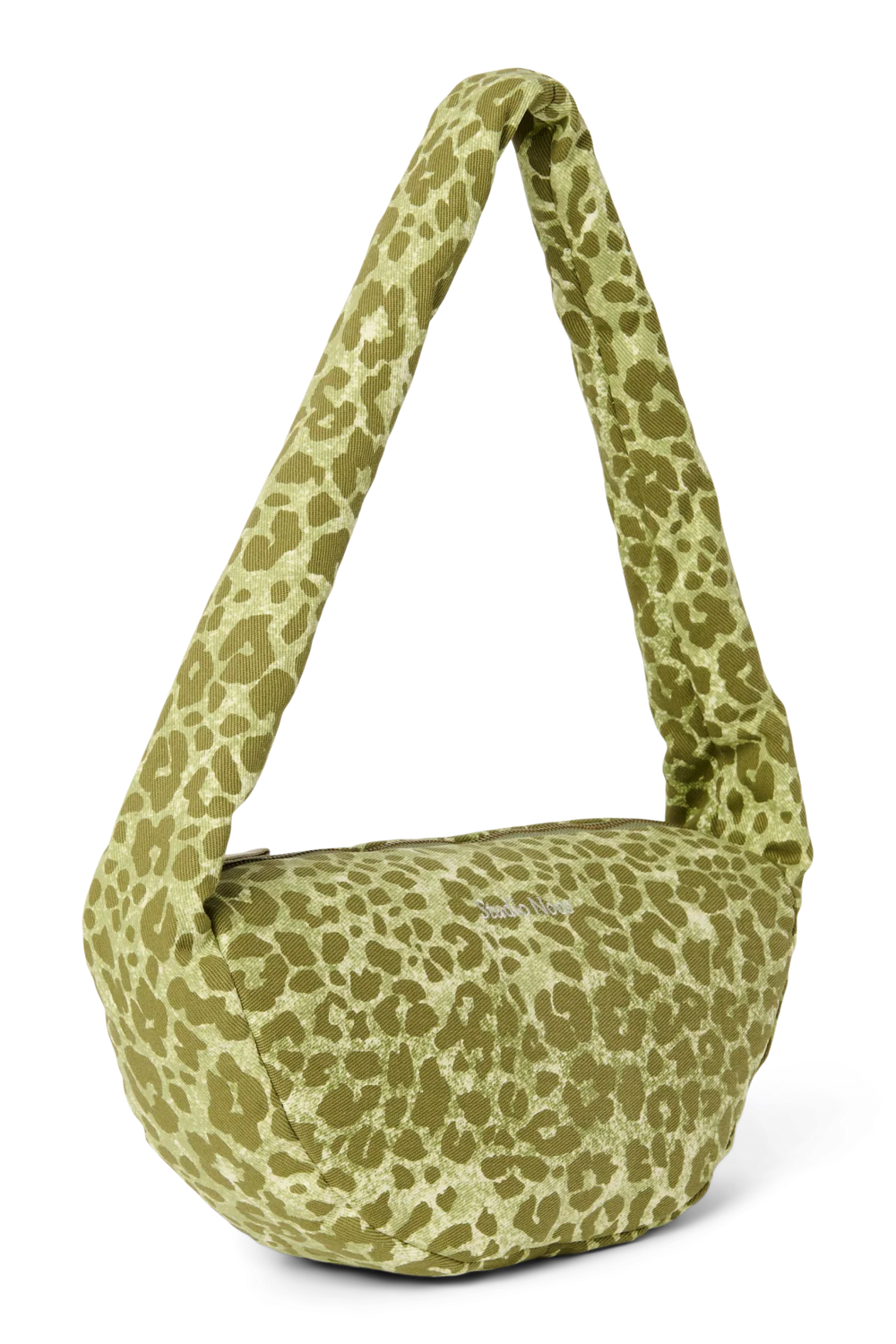 Cotton Mini Cross Body Bag | Green Leopard