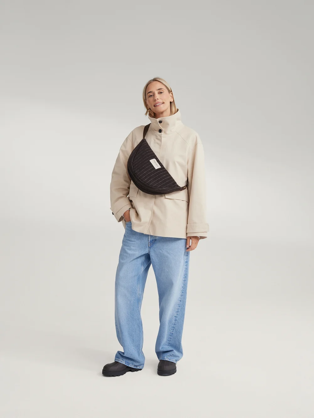 Flannel Chalkstripe Adult Fanny Pack | Brown