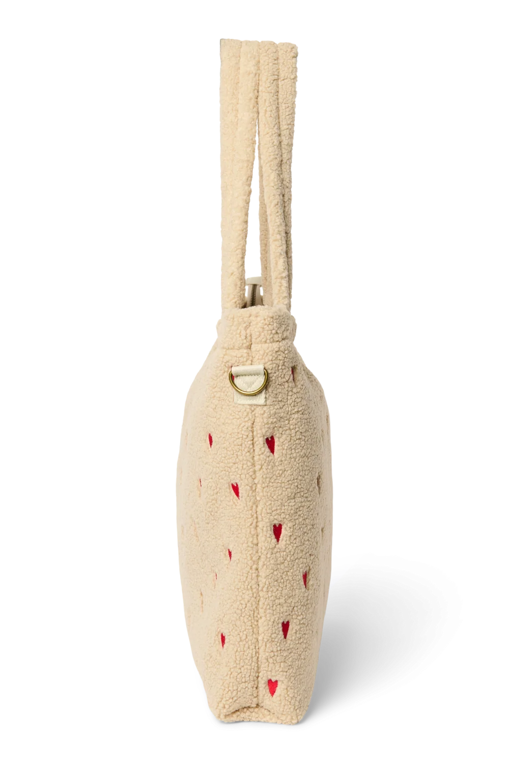 Teddy Diaper Bag | Ecru Hearts