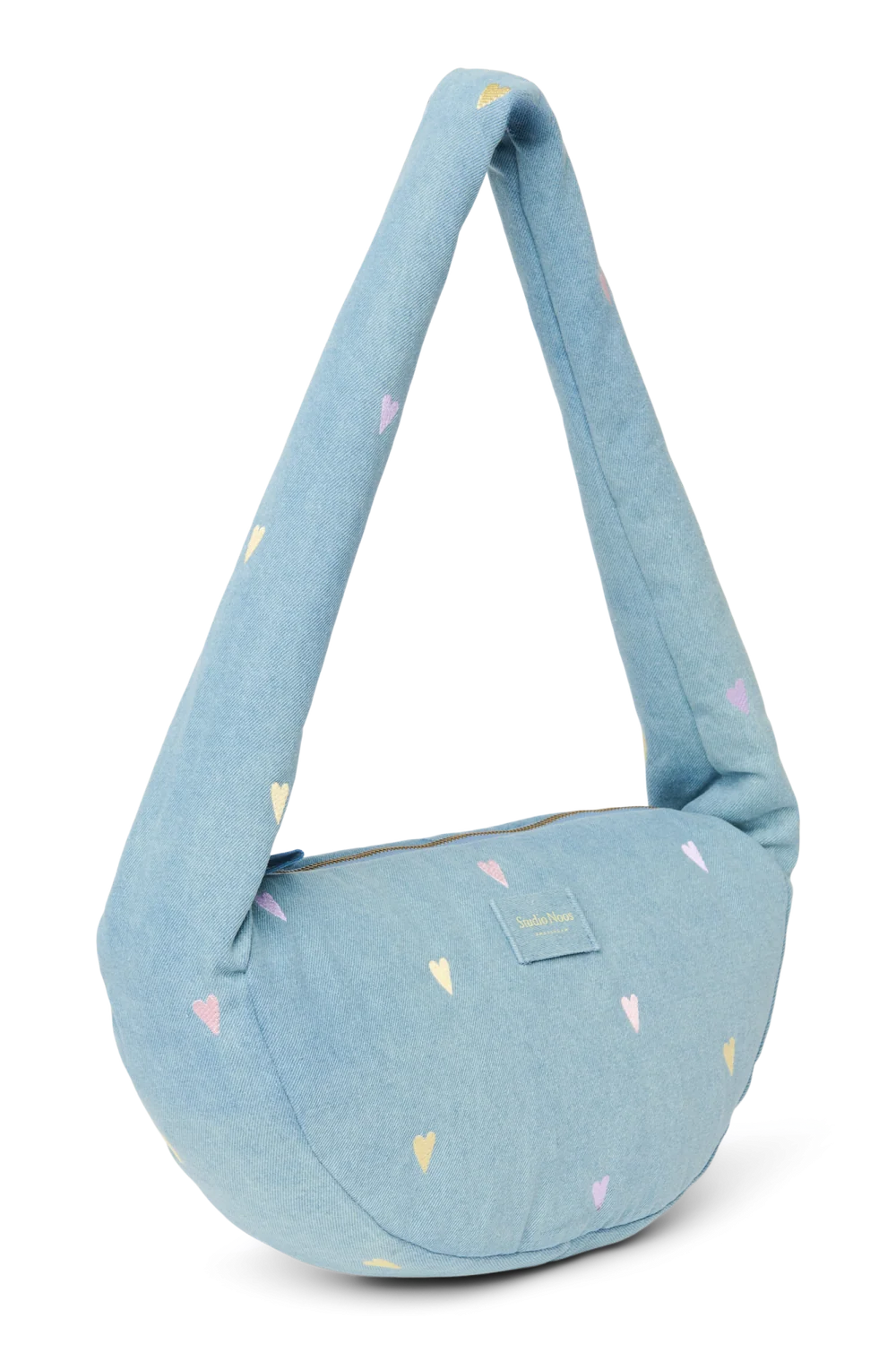 Denim Mini Cross Body Bag | Light Blue Hearts