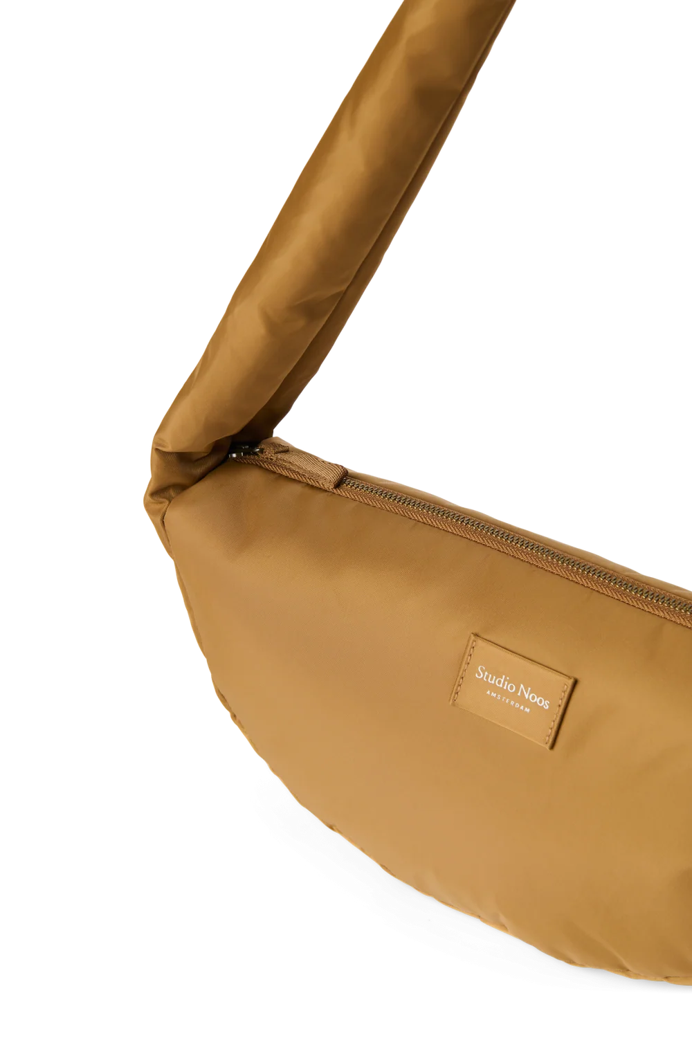 Technical Puffy Mini Cross Body Bag | Brown